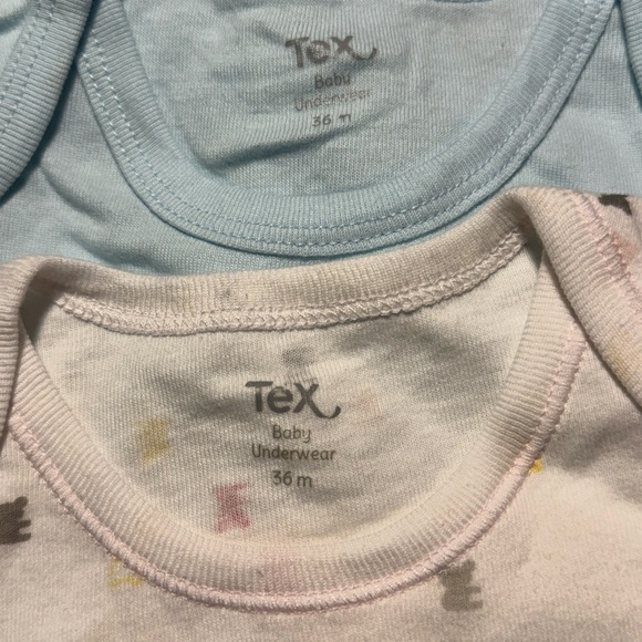 NEW Blue Teddy Graphic Baby Onesie & Pastel Patterned Baby Bodysuit - Picture 3 of 3